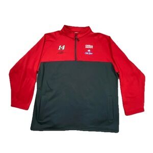 Tony Stewart 14 Nascar Jacket Men XL Red Black Winners Circle Fleece 1/4 Zip NEW